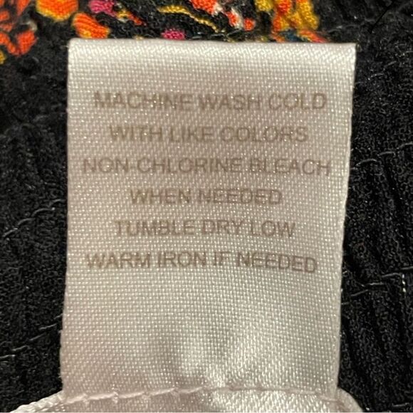 Band of Gypsies Abstract Halter Mini Dress Black Orange with Pockets Medium - Picture 7 of 7